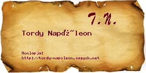 Tordy Napóleon névjegykártya